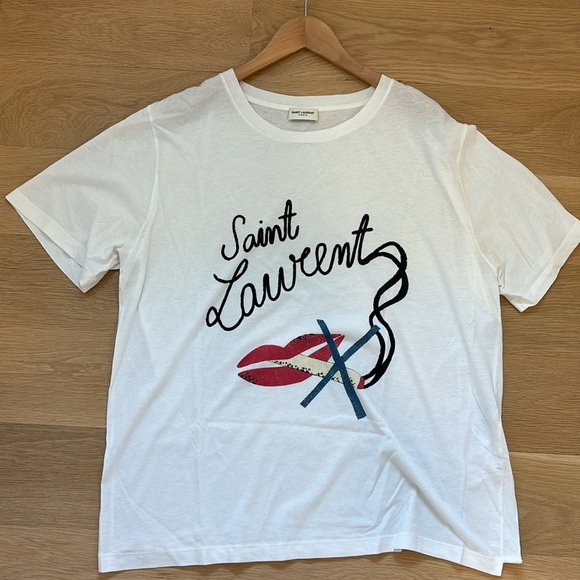Saint Laurent 2017 Smoking Lips T-Shirt 